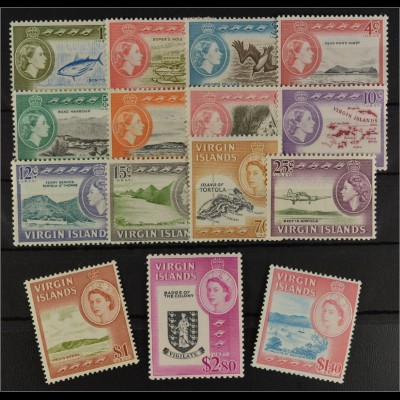 Britische Jungferninseln 1964 Michel Nr. 140-54 Freimarken Ansichten