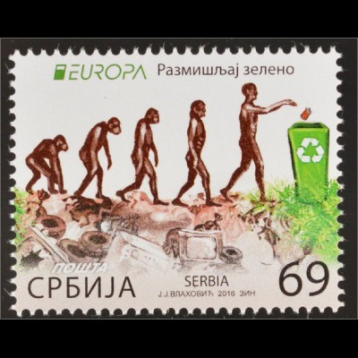Serbien Serbia 2016 Nr. 667-68 Europa Think Green Ökologie Umweltbewusstsein