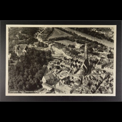 Ansichtskarte Landshut an der Isar Ndb. Stadtansicht vom Flugzeug aus