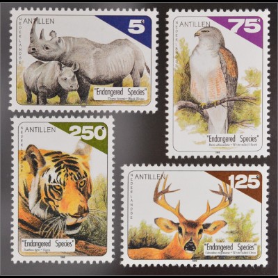 Briefmarken Spitzmaulnashorn Weißschwanzbussard Weißwedelhirsch Tiger