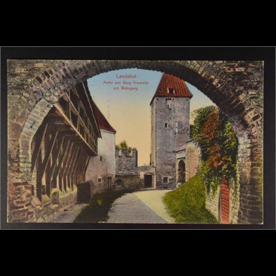 Ansichtskarte Landshut an der Isar Ndb. Motiv aus Burg Trausnitz mit Wehrgang