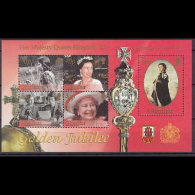 Gibraltar 2002 Michel Nr. Block 49 50 Jahre Thronbesteigung Königin Elisabeth
