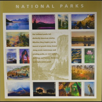 USA 2016 Nr. 5259-74 National Parks Landschaften Büffel Vögel Naturschauspiele