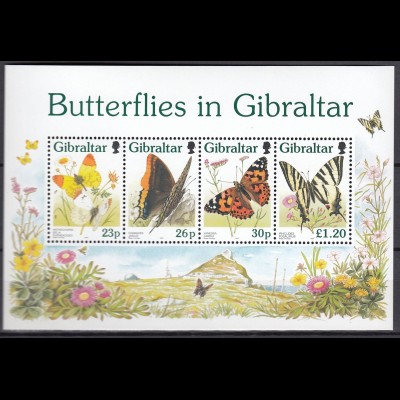 Gibraltar 1997 Block 28 Schmetterling Aurorafalter Distelfalter Segelfalter