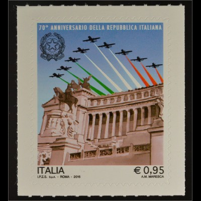 Italien Italy 2016 Michel Nr. 3913 70 Jahre Republik Italien Frecce Tricolori