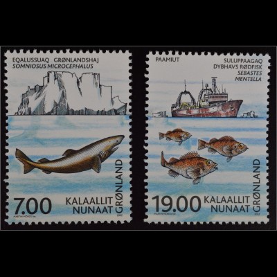 Grönland Greenland 2002 Michel Nr. 387-88 100 Jahre Rat für Meeresforschung 