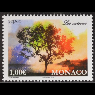 Monako Monaco 2016 Michel Nr. 3302 SEPAC Jahreszeiten European Cooperation 