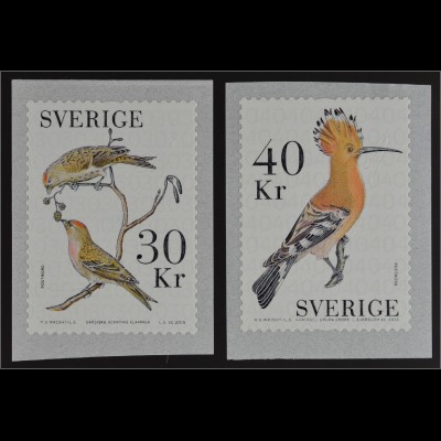 Schweden Sverige 2016 Nr. 3132-33 Vögel Birkenzeisig Wiedehopf Ornithologie