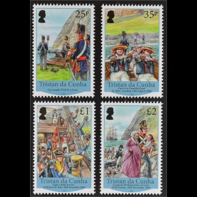 Tristan da Cunha 2016 Nr. 1241-44 Garrison Besiedlung und Geschichte des Landes 