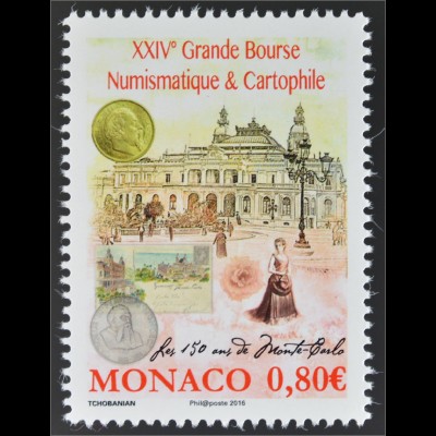 Monako Monaco 2016 Nr. 3312 Grand Bourse Numismatique und Cartophile Münzenmesse
