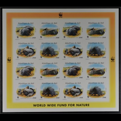 Mali 1998 Michel Nr 1974-77 I B Klbg WWF Weltweiter Naturschutz Stachelschwein 