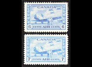 Kanada Canada 1942 Michel Nr. 230-31 Flugpostmarken Flugzeuge