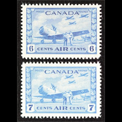Kanada Canada 1942 Michel Nr. 230-31 Flugpostmarken Flugzeuge