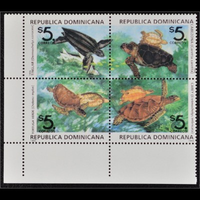 Dominikanische Republik 1996 Michel Nr. 1839-42 ZD Schutz der Meeresschildkröten