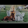 Cavalos do Mundo Angola 1997 drei Kleinbögen Pferde Mustang Araber Pinto