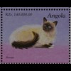 Katzenrassen Chinchilla Perser Angola 1998 Michel Nr. 1211-16 Klbg.
