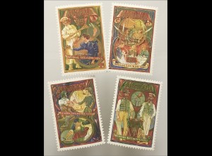 Briefmarkensatz Australien Das Arbeitsleben um 1890 Bäcker Schuhmacherin