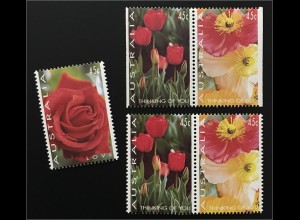 Briefmarken Australien Michel Nr. 1391-93 Grußmarken Rose Tulpen Mohnblumen