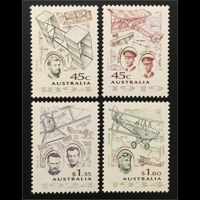 Briefmarken Australien Flugpioniere Lawrence Hargrave Ross und Keith Smith