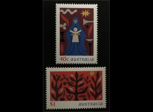 Australien Michel Nr. 1865-66 Weihnachten 1999 Hl. Maria mit Kind Lebensbaum
