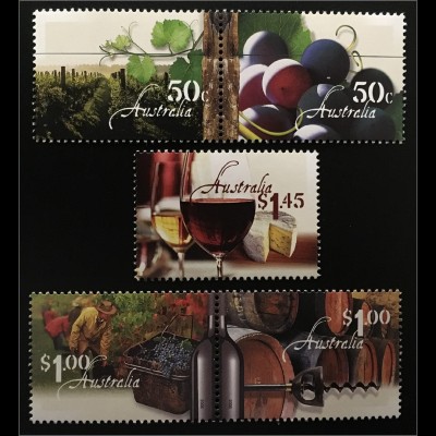 Australien 2005 Michel Nr. 2472-76 Weinbau Weingarten Rebe Weinlese Weinkeller