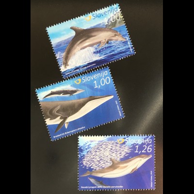 Slowenien Slovenia 2016 Nr. 1215-17 Faune Wale und Delfine Meeressäugetiere
