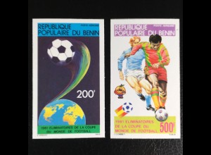 Benin 1979 Michel Nr. 257-58 B ungezähnt Qualifikationsspiele Fußball WM Spanien