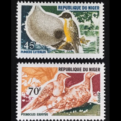 Niger 1967 Michel Nr. 174-75 Zwergmaskenweber Braunbauchflughuhn