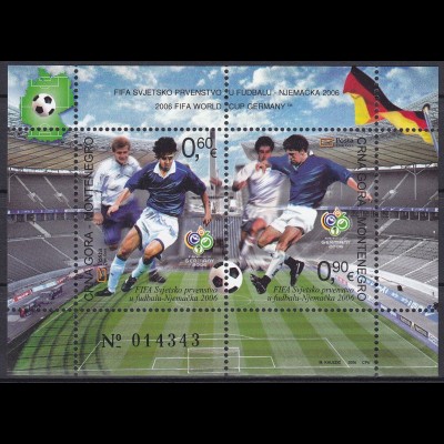 Montenegro 2006 Block 4 Fußball Weltmeisterschaft Deutschland