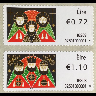 Irland 2016 Nr. 81 + 82 Weihnachten Heilige drei Könige Maria Josef