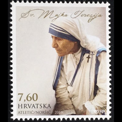 Kroatien Croatia 2016 Nr. 1250 Mutter Teresa Heilige Heiligsprechung Nothilfe