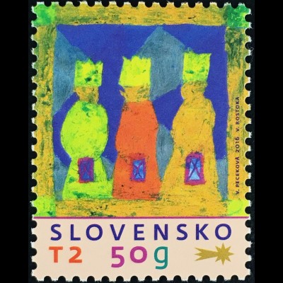 Slowakei Slovakia 2016 Nr. 803 Weihnachten Heilige drei Könige gezeichnet