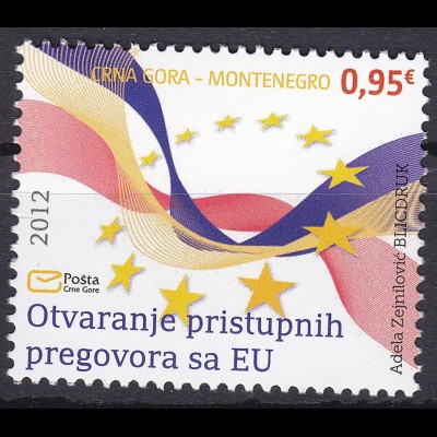 Montenegro 2012, Michel Nr. 305**, Eröffnung der Beitrittsverhandlung mit der EU