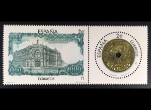 Spanien España 2016 Nr. 5120-21 Numismatik 25-Centimos-Münze Stanzung in Mitte