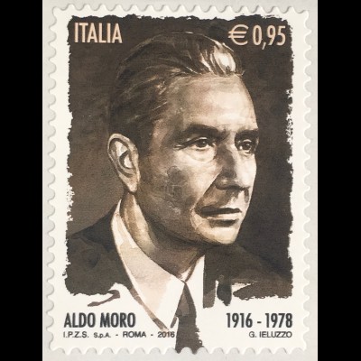 Italien Italy 2016 Michel Nr. 3935 100. Geburtstag von Aldo Moro Politiker 