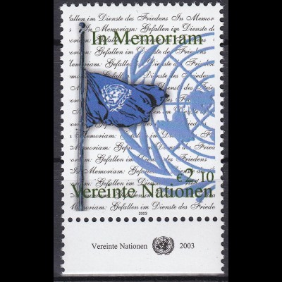 Vereinte Nationen UNO Wien 2003 Nr. 405 Gedenken der im Dienste Gefallenen