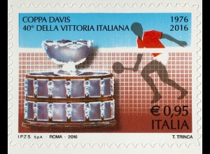 Italien Italy 2016 Michel Nr. 3964 Gewinns des Tennis-Davis-Cup-Turniers Sport