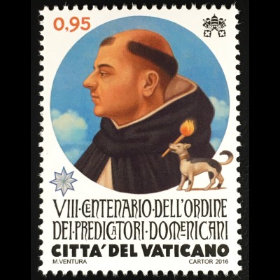 Vatikan Cittá del Vaticano 2016 Michel Nr. 1888 800 Jahre Dominikanerorden