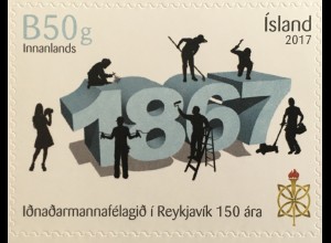 Island Iceland 2017 Michel Nr. 1516 150 Jahre Handwerkervereinigung Reykjavík