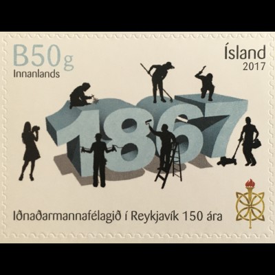 Island Iceland 2017 Michel Nr. 1516 150 Jahre Handwerkervereinigung Reykjavík