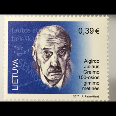 Litauen Lithuania 2017 Nr. 1247 100 Jahre Algirdo J. Greimas berühmte Person