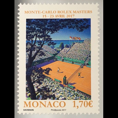Monako Monaco 2017 Michel Nr. 3323 Inter Tennisturnier Monte-Carlo Rolex Masters