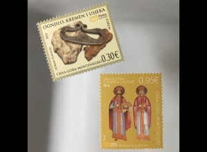 Montenegro 2016 Nr. 397-98 HIstorisches Erbe Feuerstein Heiliger Jovan Vladimir