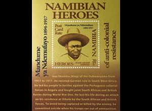 Namibia 2017 Block 93 Namibia´s Helden Namibian Heroes Mandume yaNdemefayo 