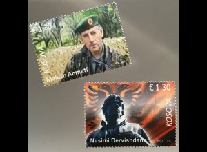 Kosovo 2017 Nr. 376-77 Märtyrer M. Ahmeti & N. Dervishdana Kriegshelden