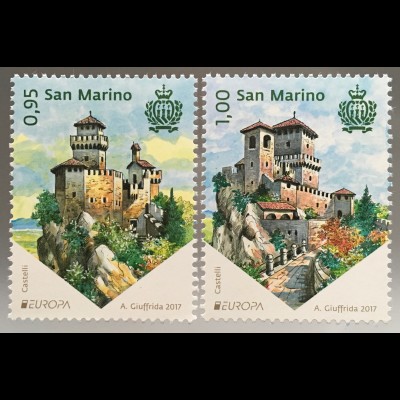 San Marino 2017 Michel Nr. 2707-08 Europaausgabe Burgen und Schlösser Castle