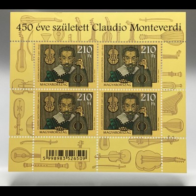 Ungarn Hungary 2017 Nr. 5878 450. Geburtstag von Claudio Monteverdi Musik 