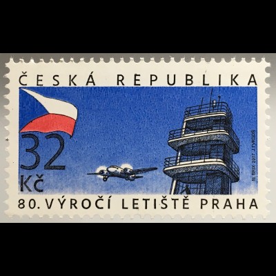 Tschechische Republik 2017 Michel Nr. 919 80 Jahre Flughafen von Prag in Ruzyně