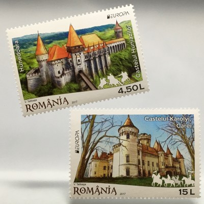 Rumänien 2017 Nr. 7207-08 Europaausgabe Burgen und Schlösser Burgmotiv
