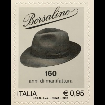 Italien Italy 2017 Michel Nr. 3974 Spitzenprodukte (XXII): 160 Jahre Borsalino